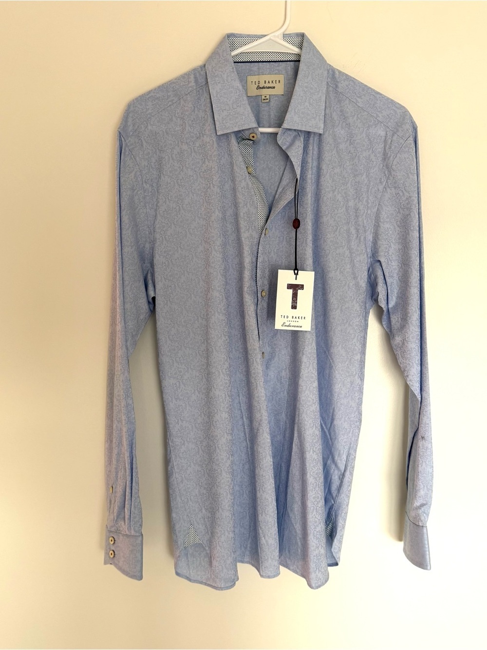 Ted Baker Light Blue Paisley-Print Dress Shirt